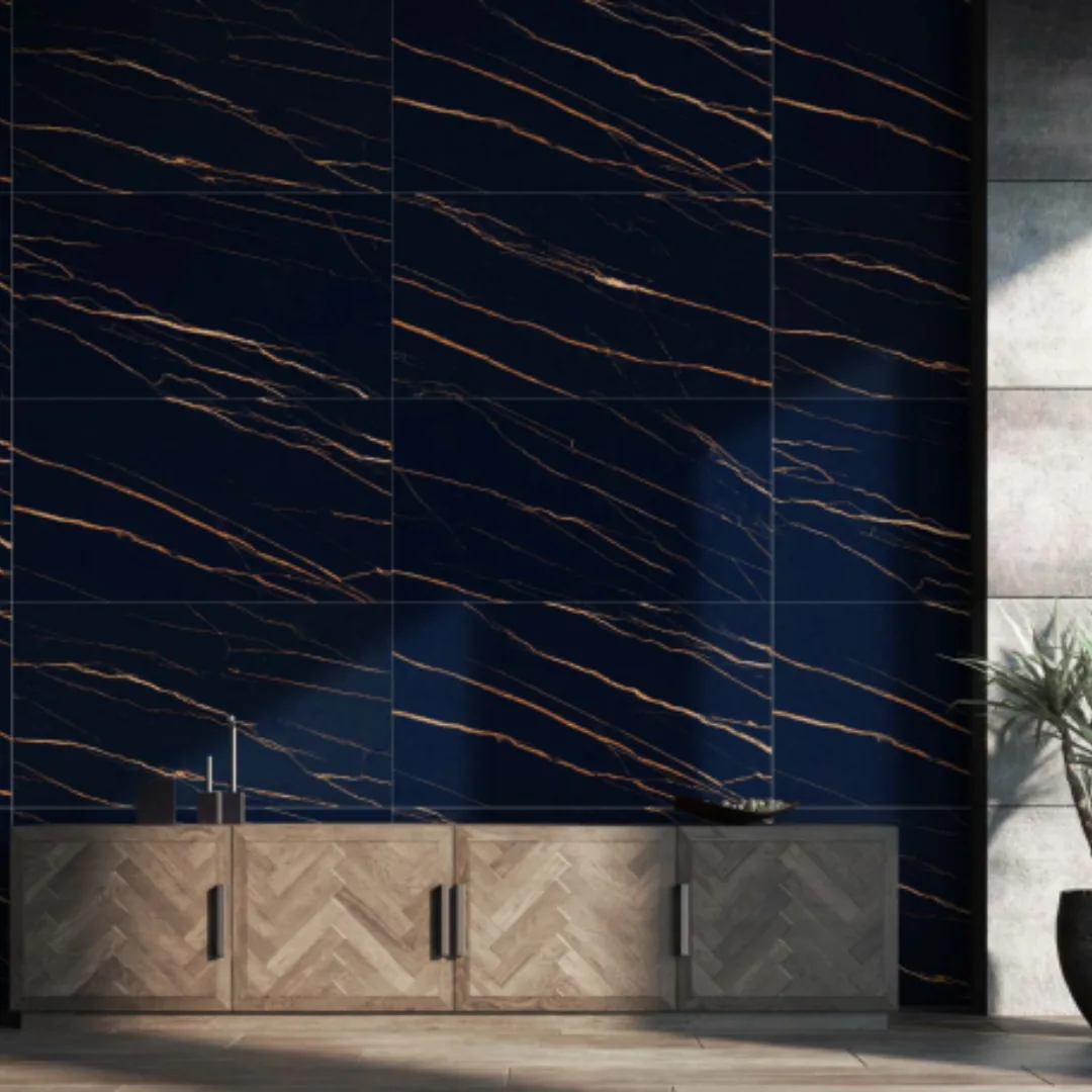 Italica PCR - Marquina Gold, marble-look wall tile for bathroom